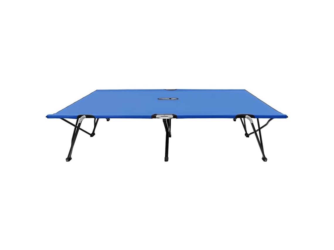 Maison Exclusive - Espreguiçadeira/cama Dobrável Para 2 Pessoas Aço Azul