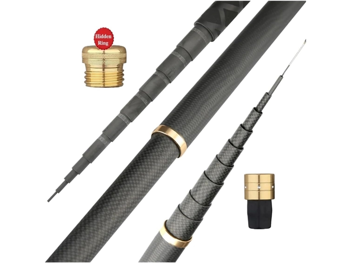 Vara Pesca Fibra Carbono Arremesso Água Ideal Fácil Montar