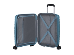 Mala de cabine azul American Tourister Flytwist 55 cm, 4 peças