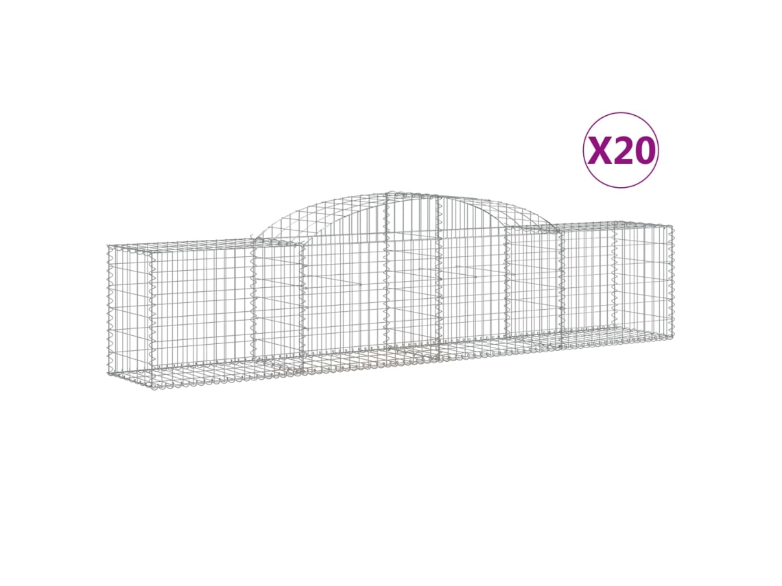 Gabion Basket, Gabion Baskets Vidaxl Prateado Ferro (300 X 50 X 60/80 Cm)