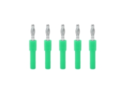 Adaptador de plugue banana de 4 mm para 2 mm, pacote com 5 peças, forte conectividade, boa condutividade, cor verde.