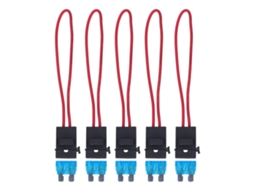 Conjunto de 5 Portafusibles de Hoja Automotriz Impermeable 14awg Con Fusibles 15a Y 30a Portafusible En Línea
