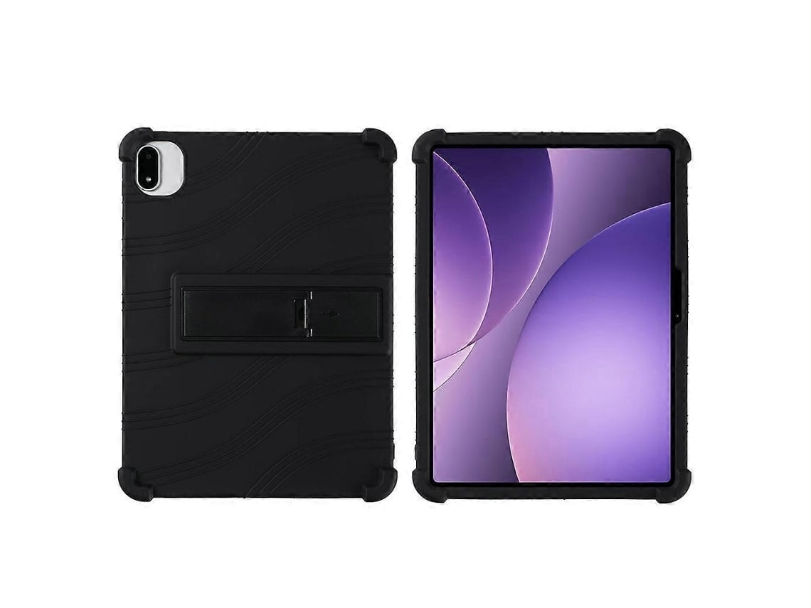 Capa Protetora Para Tablet, Com Suporte Ajustável, Material De Siliconeblack