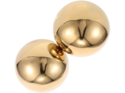 Kichouse Kit de 2 Esferas Redondas de Metal em Aço Inoxidável com Acabamento Brilhante, Cor Dourada, Ocas e Refletivas, CHABERLU