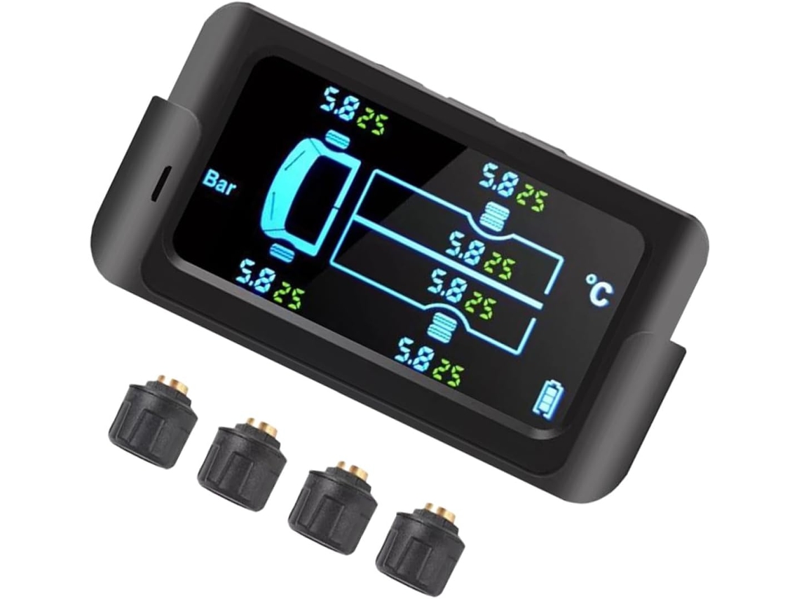 Monitor De Pressão De Pneus Com Fio E Energia Solar Para Caminhões, Trailers E Ônibus - Monitoramento E Alarme Em Tempo Real Nas Quatro Rodas