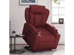 Vidaxl Poltrona Reclinável Elevatória Couro Artificial Vermelho Tinto