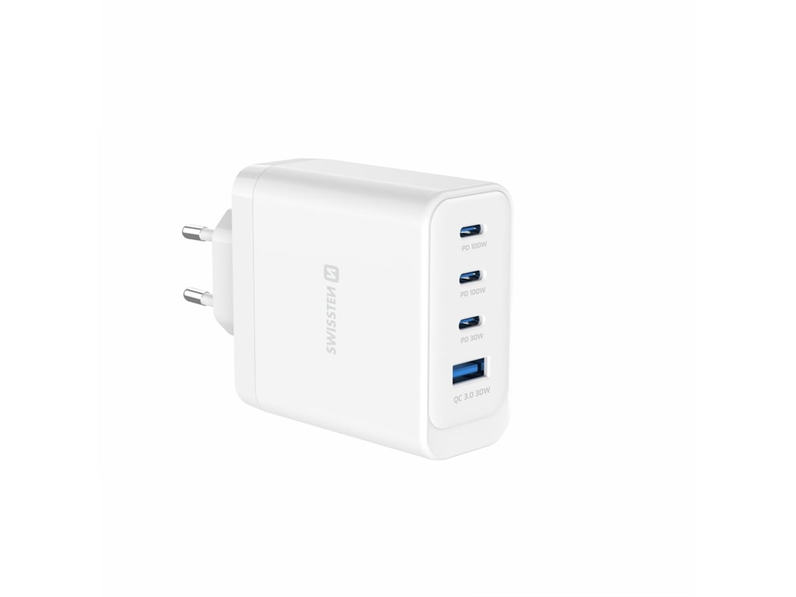 Carregador de  Parede SWISSTEN Gan 100W 3Xusbc+Usb