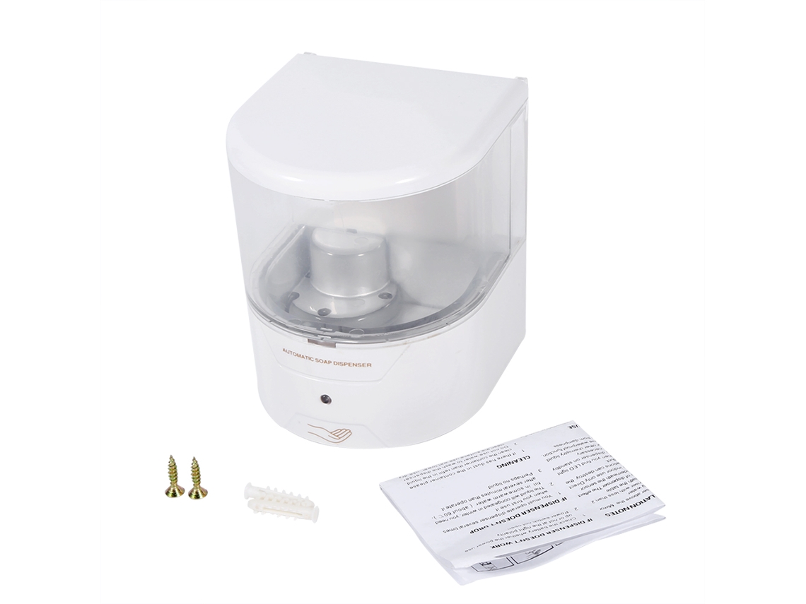 Dispensador De Sabão Automático Com Sensor Branco Abs 600ml Parede