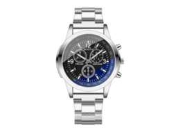 Relógio Masculino Modiya Com Pulseira De Aço Simples E Vidro Azul, Relógio De Quartzo.