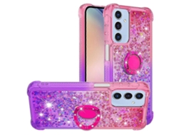 Capa De Tpu Com Suporte Para Samsung Galaxy A17 5g, Cor Gradiente, Areia Movediça, À Prova De Choque, Rosa E Roxo