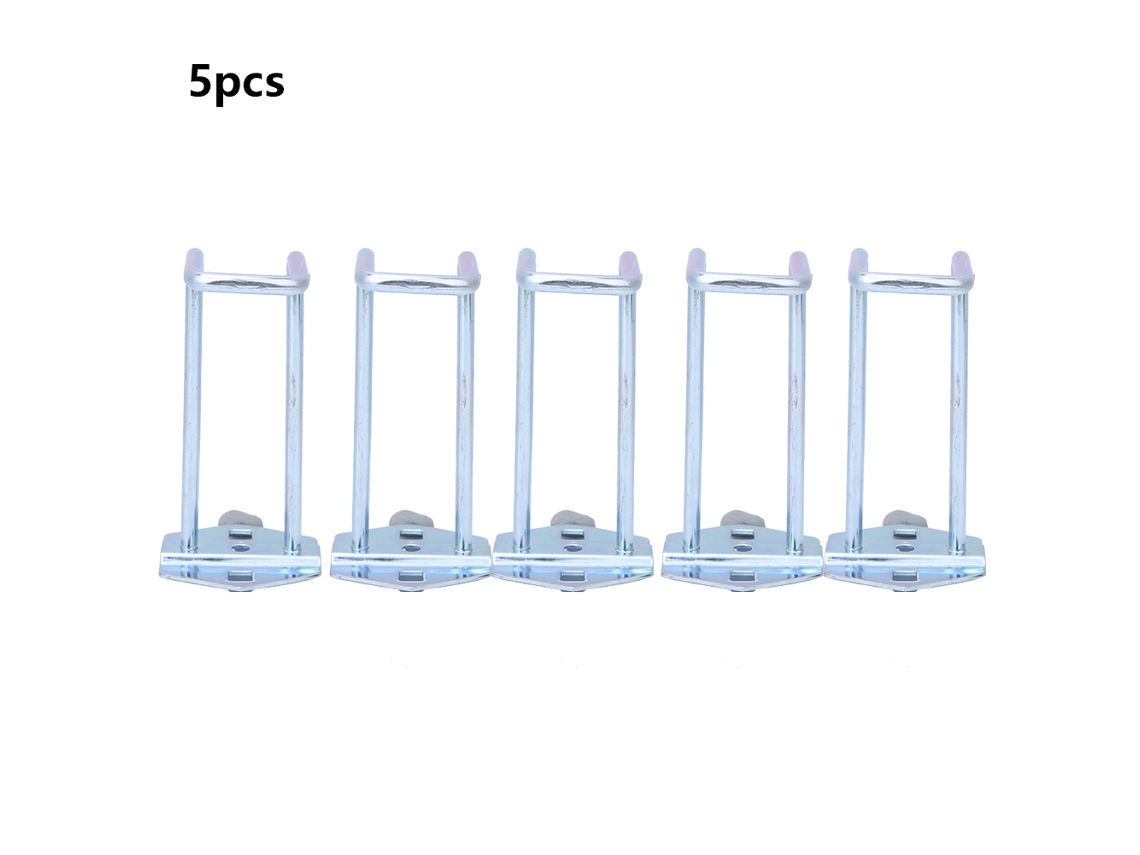 Conjunto de 5 ganchos de aço galvanizado para pendurar, organizador de cabos para oficina, capacidade de 3 a 5 kg, dimensões 100 x 60 x 6 mm.