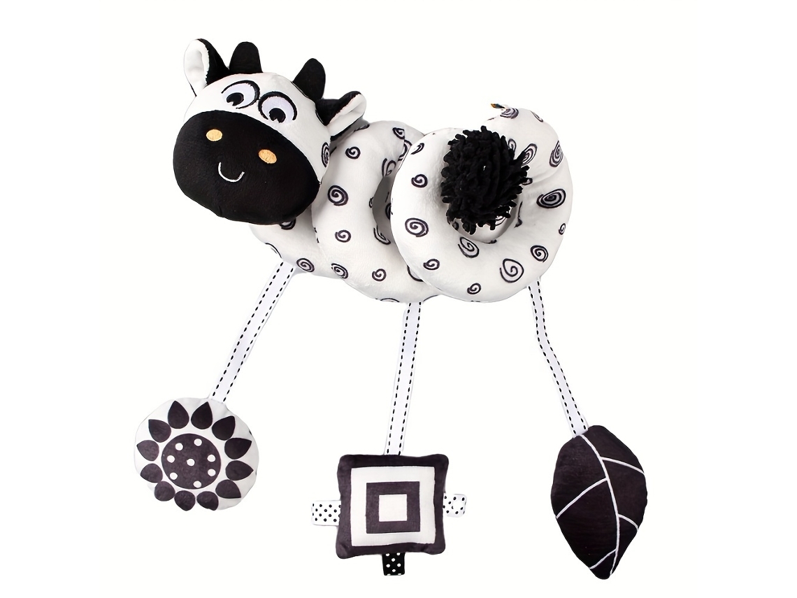 Carrinho De Bebê Pendurado Berço Ornamento Animal Vaca Espiral Dos Desenhos Animados Brinquedos Sensoriais De Pelúcia Yunzii