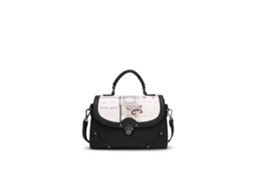 Bolsa Feminina Elegante, Ombro, Tote, Transversal, Durável, Pu Preto AQUAFORGE