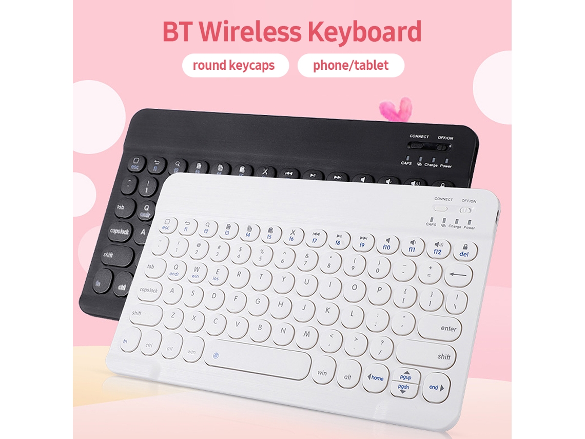 Teclado Sem Fio Bt Ultra-fino 0301 Com 78 Teclas Para Tablet/notebook Android/windows/ios Preto