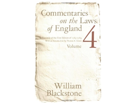 Livro Commentaries on the Laws of England, Volume 4 de William Blackstone (Inglês)