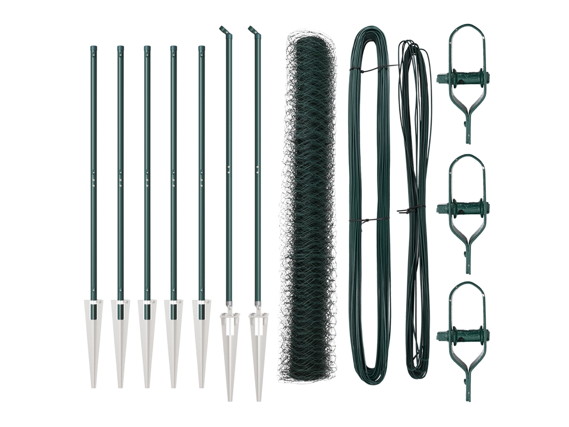 Conjunto 1 Cerca Externa Vidaxl Verde Aço (10 X 1,2 M)