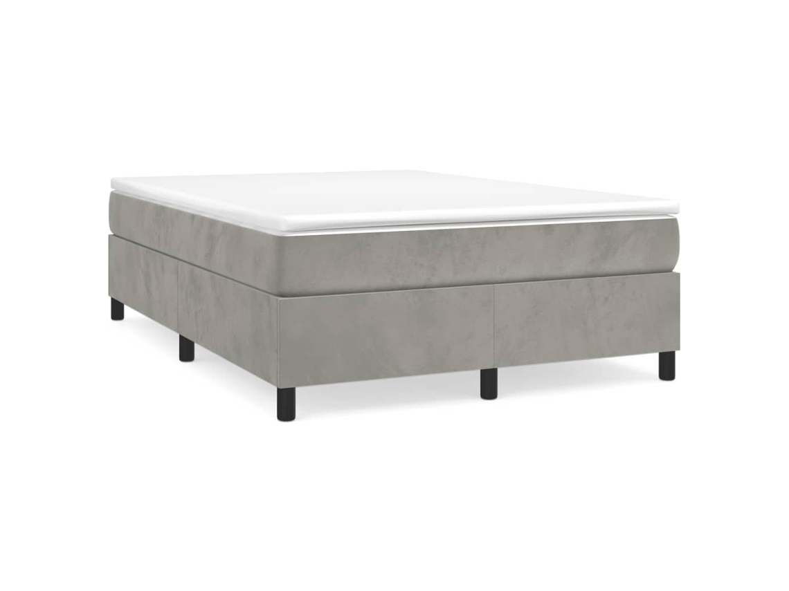 Box Spring Bed, Box Spring Beds Vidaxl Cinzeto Veludo (140 X 190 Cm)