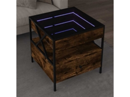 Vidaxl Mesa De Centro Luzes Led Infinity 50x50x51 Cm Carvalho Fumado