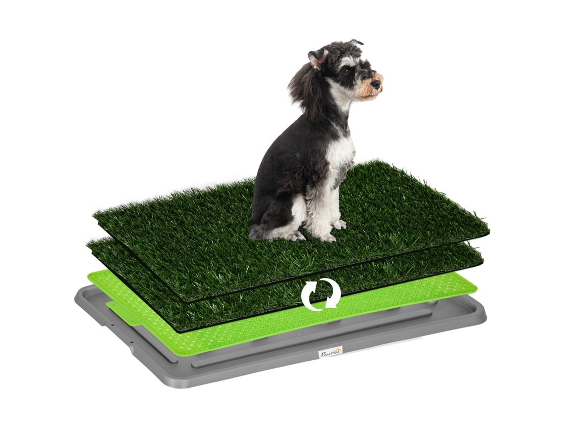 Banheiro para cachorro com grama artificial, 67x41x3,5cm, Verde | S/MARCA