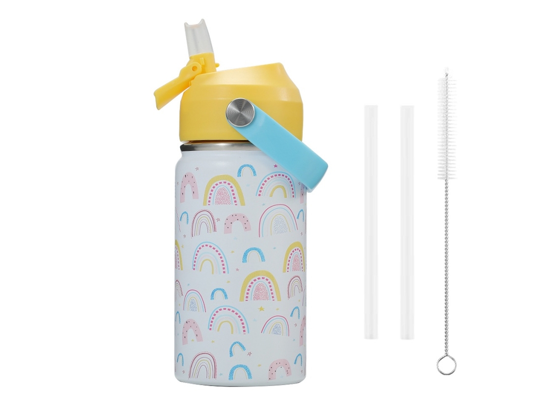Garrafa Térmica Elysve, 360 Ml, Branco