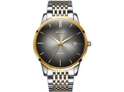 Lurelia Relógio Mecânico Masculino, Automático, Data/calendário, Prata, Azul
