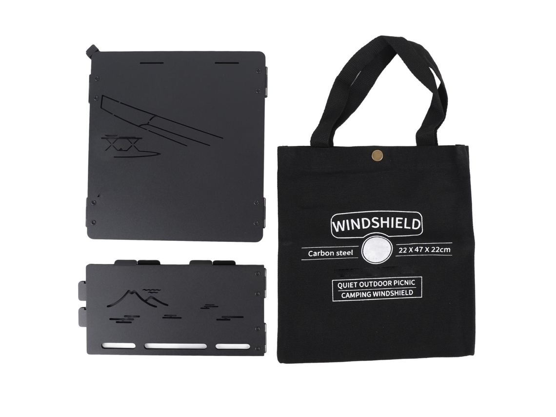 Protector de Vento para Fogão de Camping Pliável Preto