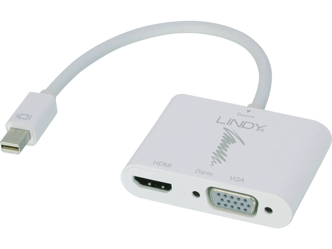Adaptador HDMI LINDY (Mini DisplayPort - HDMI e VGA - Branco)