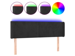 Led Headboard, Led Headboards Vidaxl Preto Veludo (147 X 16 X 78/88 Cm)
