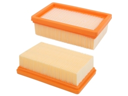 Kit com 2 Filtros de Reposição para Aspirador de Pó Kärcher Wd4 Wd5 Wd6 Mv4 Mv5 Mv6 BRILVIBERA (plissados​​ e Planos)
