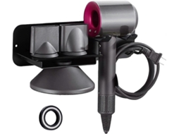 Suporte de Parede para Secador Cabelo, Preto, Autoadesivo, Compatível com Cabelo Dyson Supersonic, Co M Plugue Alimentação e Difusor. GOKOCO