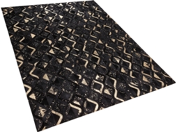 Tapete Develi (Preto - Pele Genuína - 160x230x1 cm)