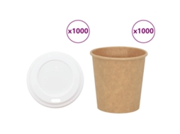 Vidaxl Copos De Café De Papel Com Tampas 1000 Pcs 4oz 100ml