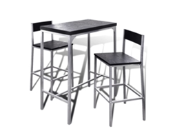 Breakfast Bar Set, Breakfast Bar Sets Vidaxl Preto Mdf