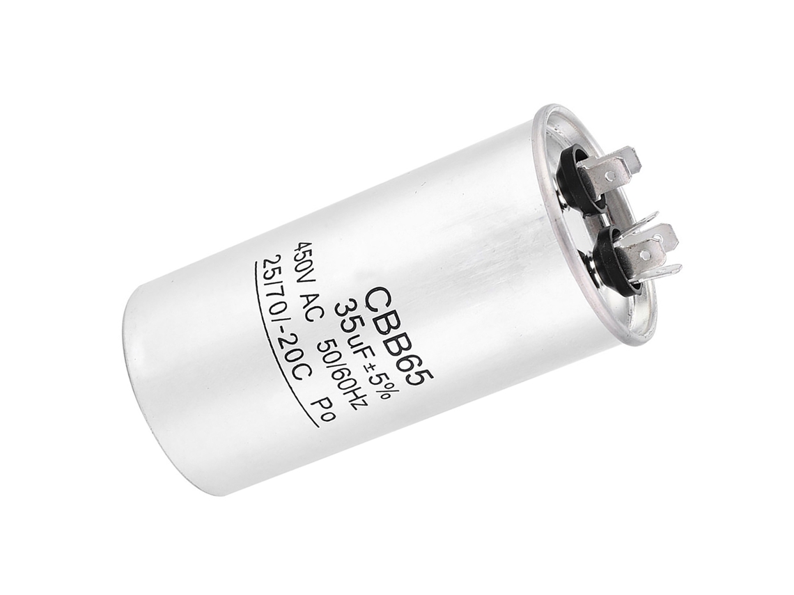 Capacitor De Arranque Para Ar Condicionado Cbb65 450v 35uf Com Lâmina De Alumínio