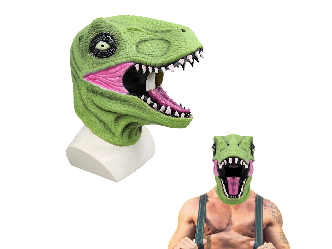 Máscara Cabeça Dinossauro Realista Cosplay Halloween (LxAxP cm)