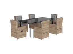 Garden Dining Set, Garden Dining Sets Vidaxl Bege Rattan / Vime (200 X 100 X 74 Cm)