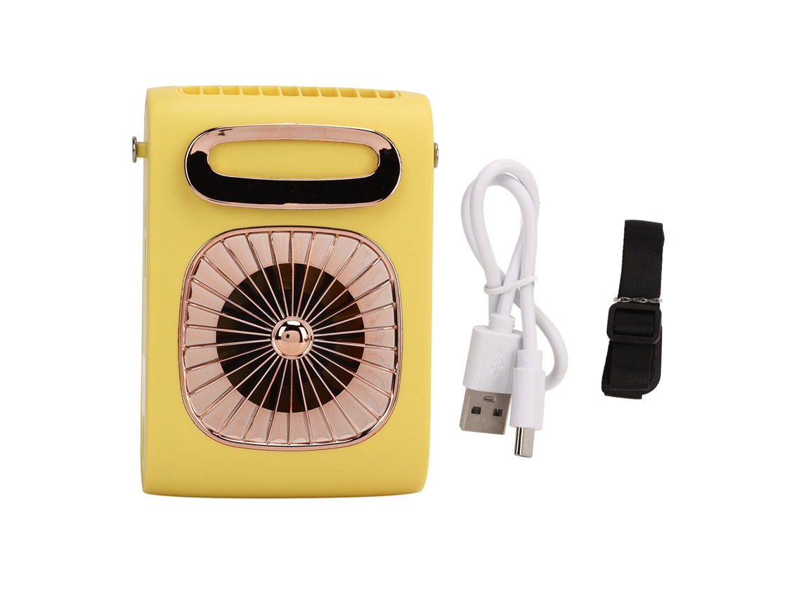 Ventilador Portátil de Pescoço com Bateria Amarelo