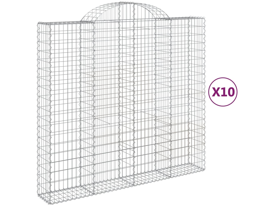 Gabion Basket, Gabion Baskets Vidaxl Prateado Ferro (200 X 50 X 180/200 Cm)