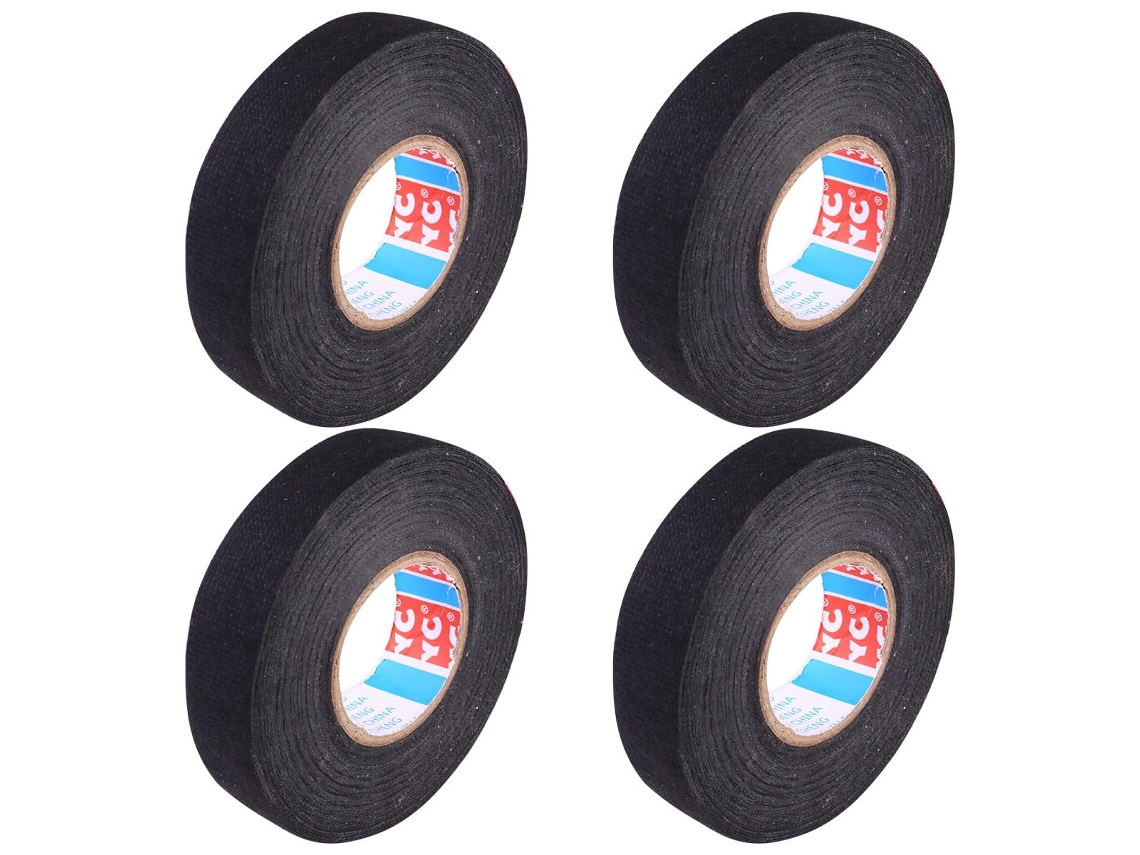 Fita Isolante Preta Para Chicotes Elétricos Automotivos, 19mm X 15m, 4 Peças, Resistente À Umidade E Abrasão, Adequada