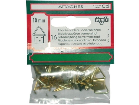 Fixador De Imagem Vynex Triângulo De Latão 16mm Conjunto De 8