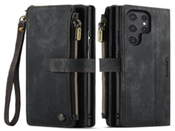 Lurelia Estojo Flip Iphone 14 Cordão Magnética Suporte Porta-cartões Couro Pu Tpu Preto Slim