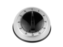 Temporizador mecánico de cuenta regresiva de 60 minutos en acero inoxidable, alarma audible, reloj analógico