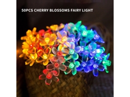 2026 luces de Cadena de Flores Solares 7m/22.97ft 50 Led de Cerezo Coloridas, Luces Hadas Exteriores para Jardín Patios Navidad