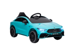 Carrinho Elétrico Infantil, Com Controle Remoto, Rodas De Transporte, Luzes De Led E Buzina, Para Crianças De 3 A 6 Anos, Azul Claro.