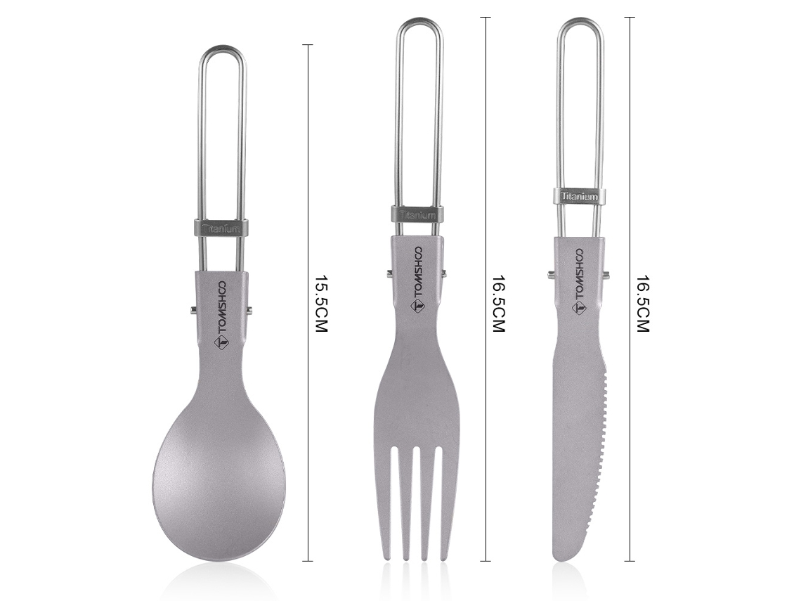 Conjunto de Talheres de Titânio Tomshoo para Camping