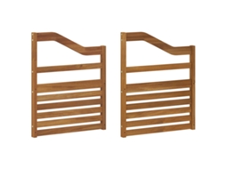 Vidaxl Braços 2 Pcs Castanho 59 X 4 X 73 Cm Madeira Processada