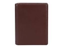 Carteira masculina de couro bovino anti furto RFID portátil moda marrom S/MARCA