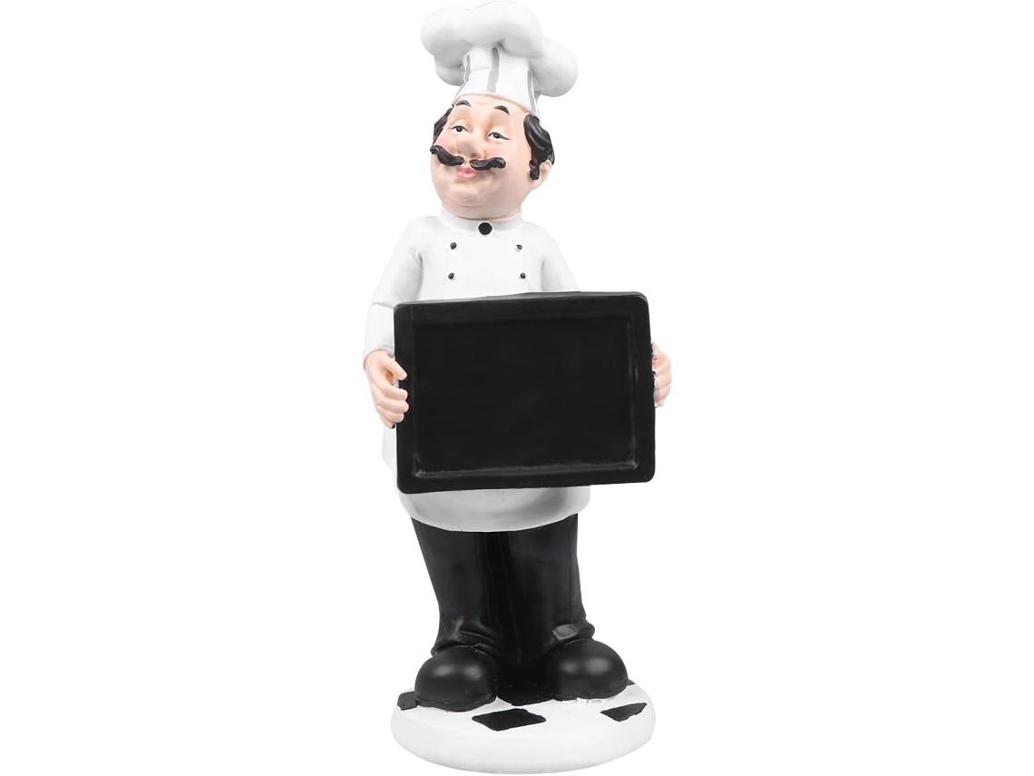Escultura Resina Branca Estilo Europeu Decoração Bistrôs Padarias Elegante Cozinheiro Interno Chef Uso GOKOCO
