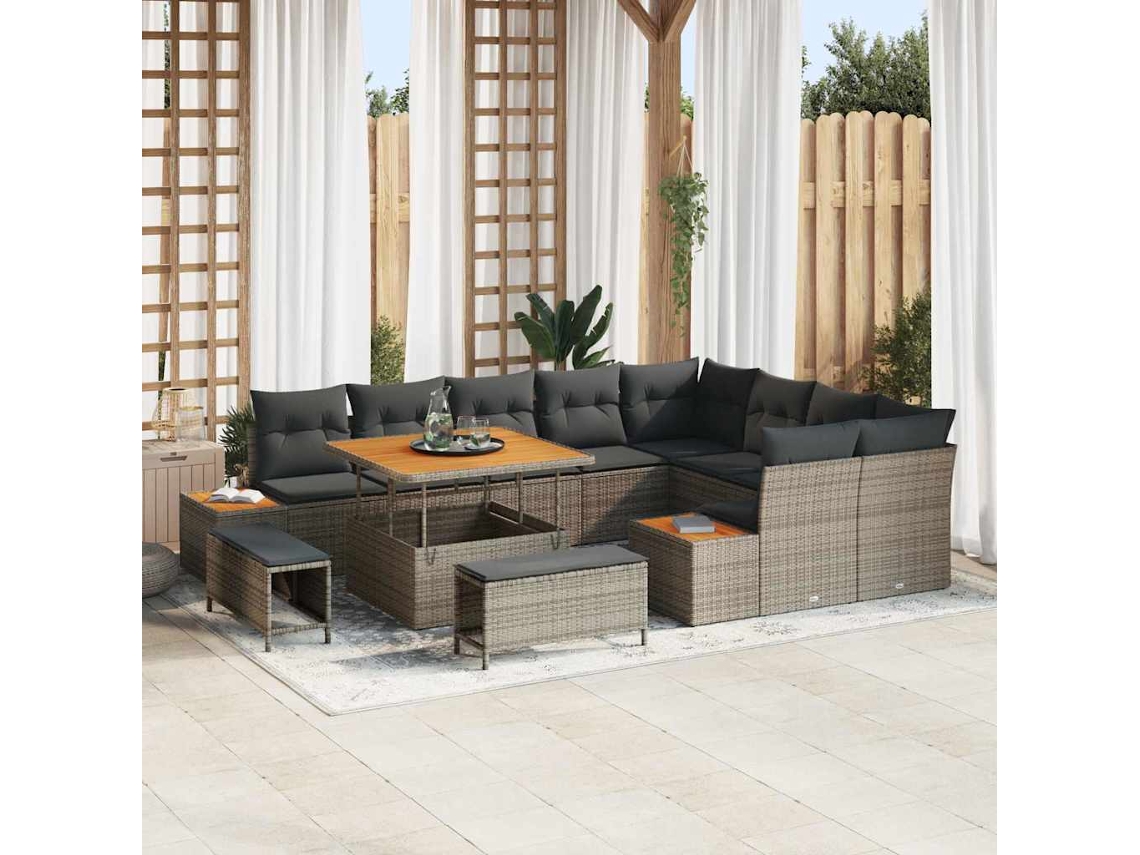 Vidaxl Conjunto De Sofá De Jardim 12 Unid. 11-número De Lugares