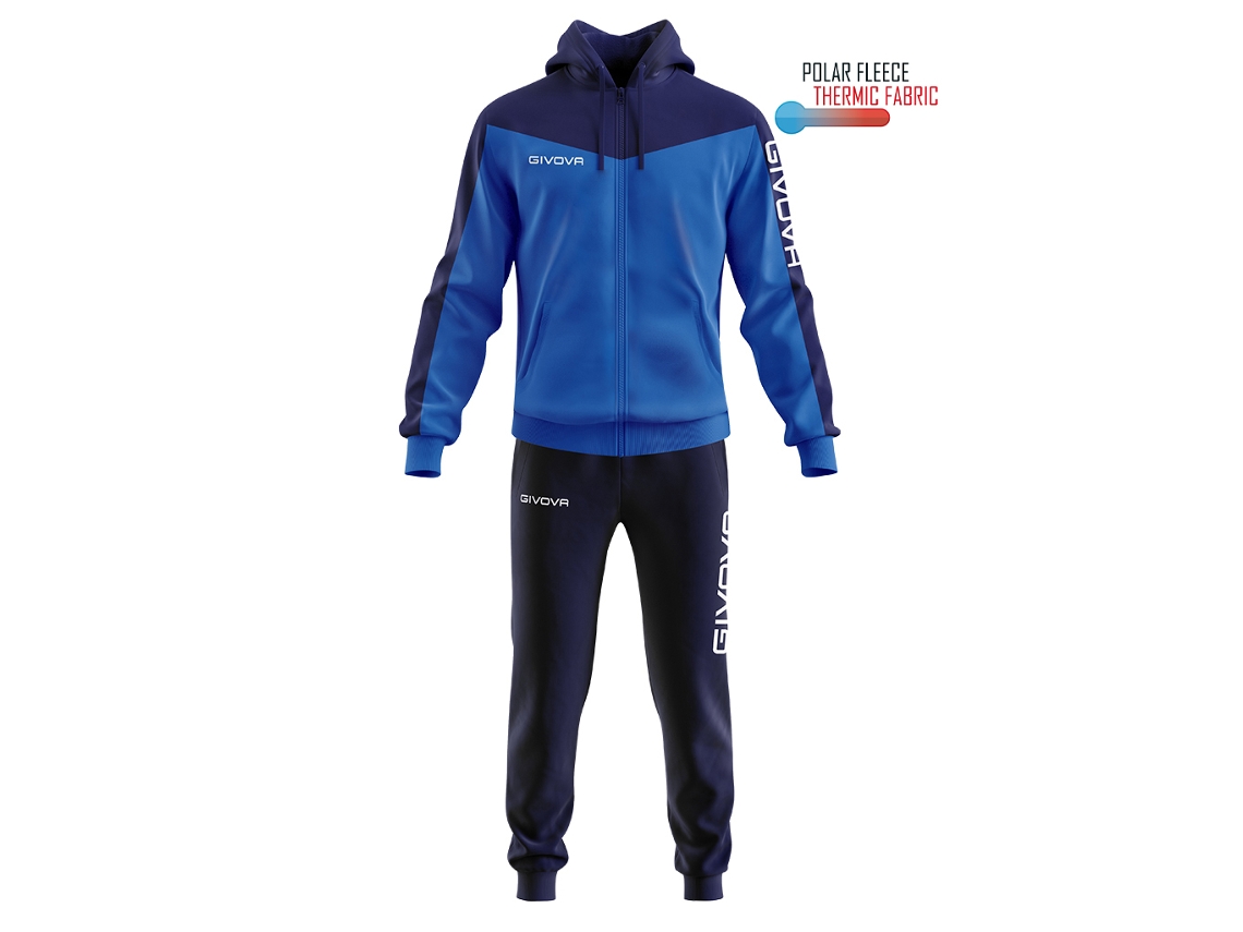 Conjunto de moletom masculino com capuz de lã Givova Roma, tamanho P
